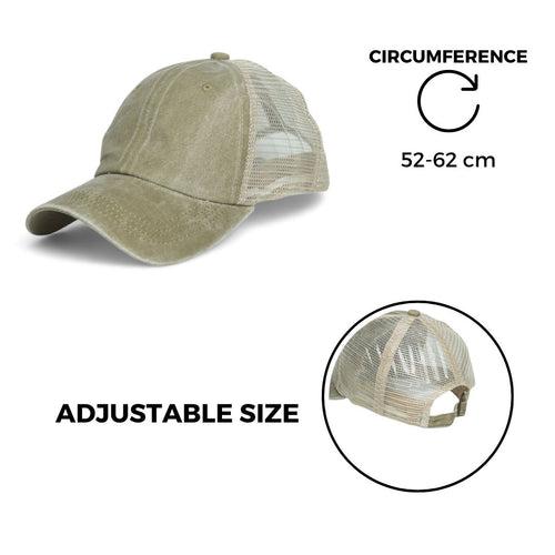 Chokore Denim Baseball Cap with Mesh Detailing (Khaki)