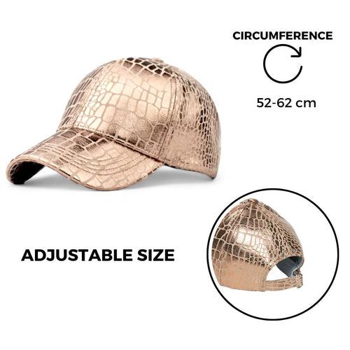 Chokore Crocodile Skin Print Leather Baseball Cap (Gold)