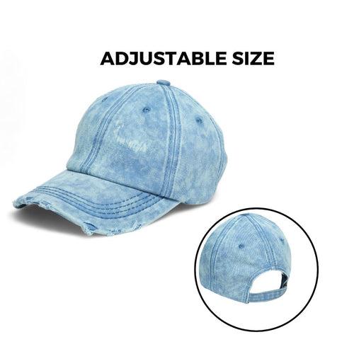 Chokore Distressed Denim Baseball Cap (Light Blue)