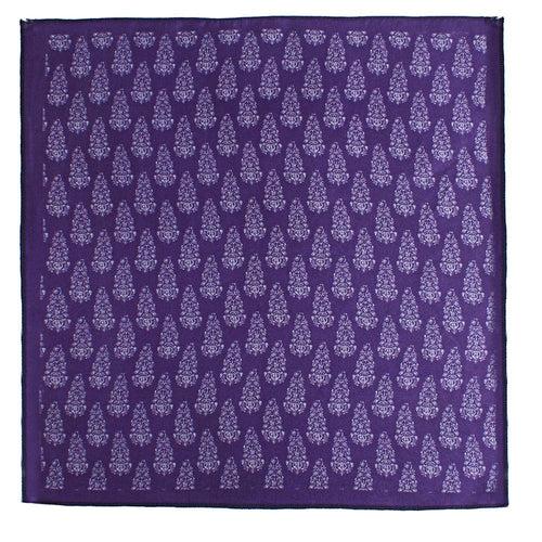 Chokore Deep Purple Silk Pocket Square - Indian At Heart line