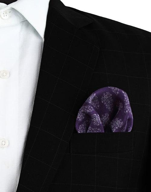 Chokore Deep Purple Silk Pocket Square - Indian At Heart line