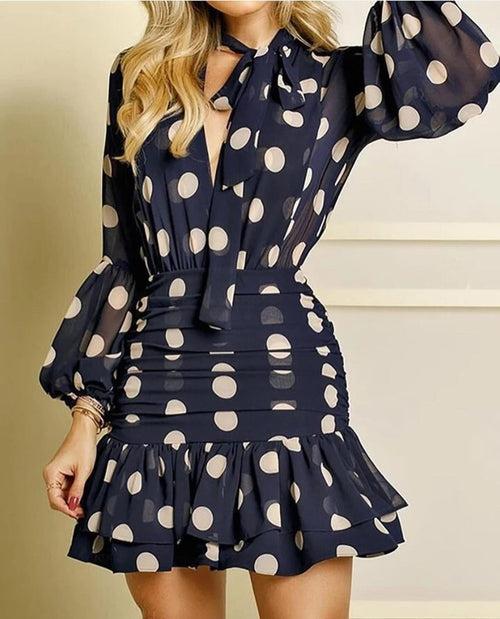 Polka dot relie dress