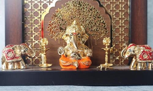 Ganesha With Elephant With Frame by Satgurus  / C'ment