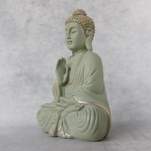 Mini Buddha In Abhaya Mudra / Pistachio by Satgurus