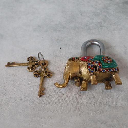 Elephant Padlock With Two Keys by Satgurus