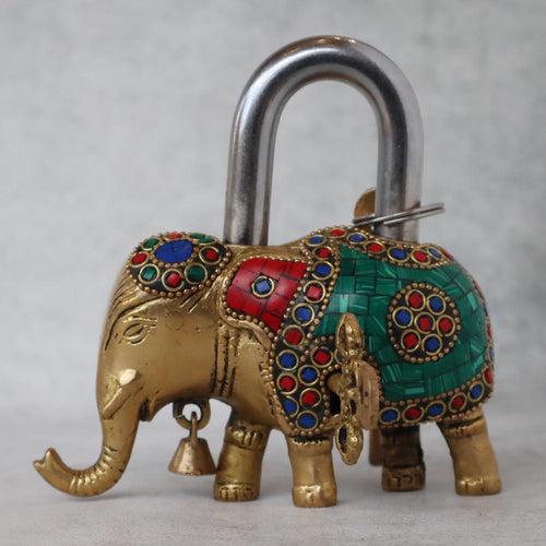 Elephant Padlock With Two Keys by Satgurus