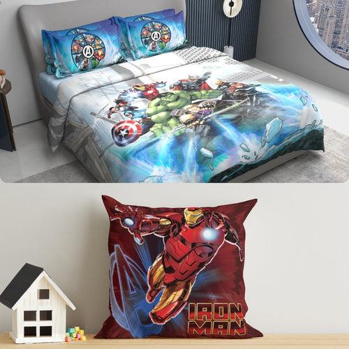 Kids Double Bedsheet & Cushion Combo