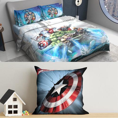 Kids Double Bedsheet & Cushion Combo