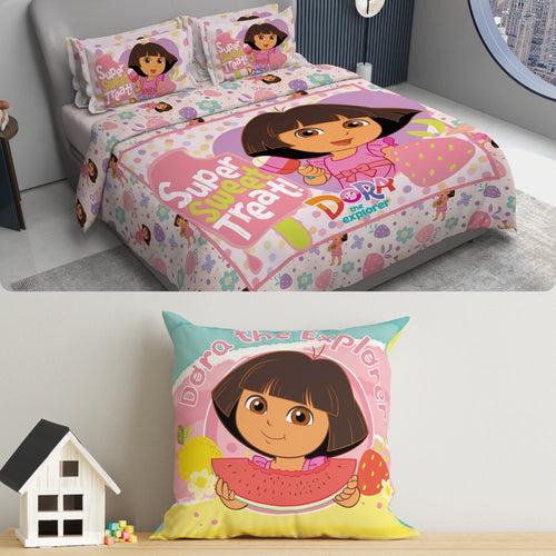 Kids Double Bedsheet & Cushion Combo