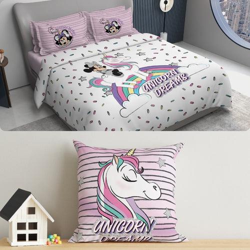 Kids Double Bedsheet & Cushion Combo