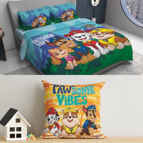 Kids Double Bedsheet & Cushion Combo