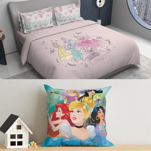 Kids Double Bedsheet & Cushion Combo