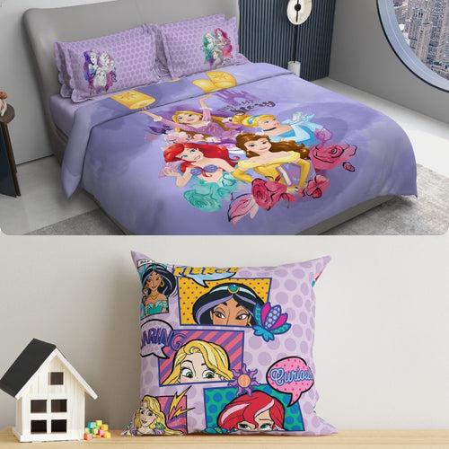 Kids Double Bedsheet & Cushion Combo