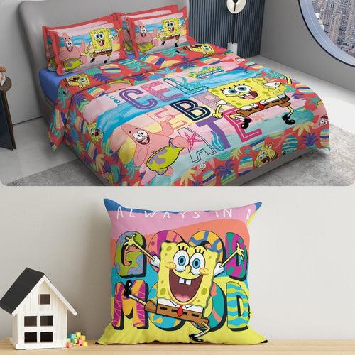 Kids Double Bedsheet & Cushion Combo