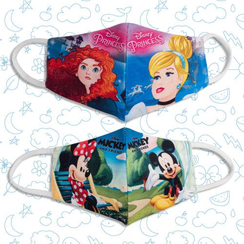 Cartoon Printed 4 Layers Cloth Mask for Kids ( Pack of 2 Washable and Reusable )