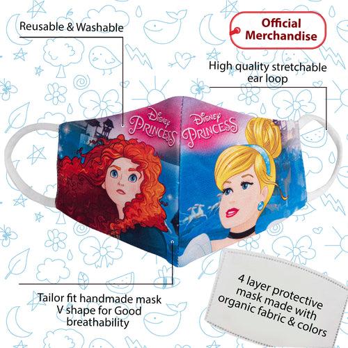 Cartoon Printed 4 Layers Cloth Mask for Kids ( Pack of 2 Washable and Reusable )