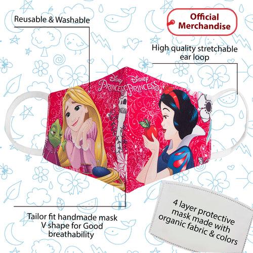 Cartoon Printed 4 Layers Cloth Mask for Kids ( Pack of 2 Washable and Reusable )