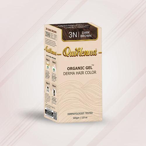 Quikhenna Organic Gel Derma Hair Color, Dermatologist Tested - 3N DARK BROWN