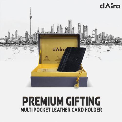 Daira - Multi Pocket Leather Card Holder - Ebony Black