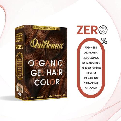 Quikhenna Organic Gel Hair Color 120 Gm - 4N MEDIUM BROWN