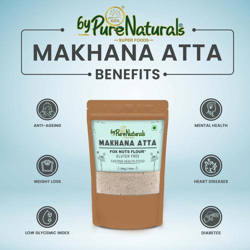 byPurenaturals Makhana Atta - Fox Nuts Flour - GLUTEN FREE READY TO USE ATTA  200gm