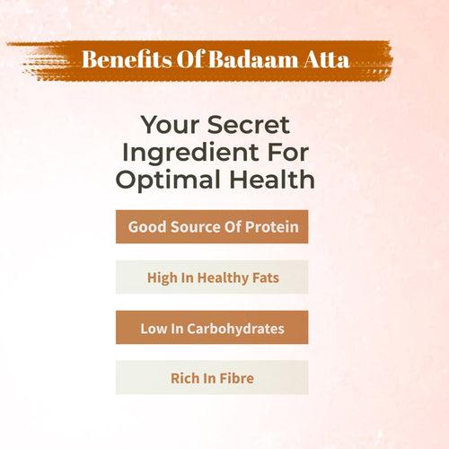 byPureNaturals Badaam Powder Atta - Almonds Nut Flour - GLUTEN FREE READY TO USE ATTA 250gm