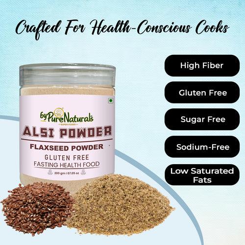 byPurenaturals Alsi Atta - Flaxseed Powder Flour - GLUTEN FREE READY TO USE ATTA 200gm