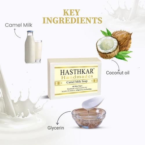 Hasthkar Handmades Glycerine Natural Camel milk Soap 125Gm Pack of 4