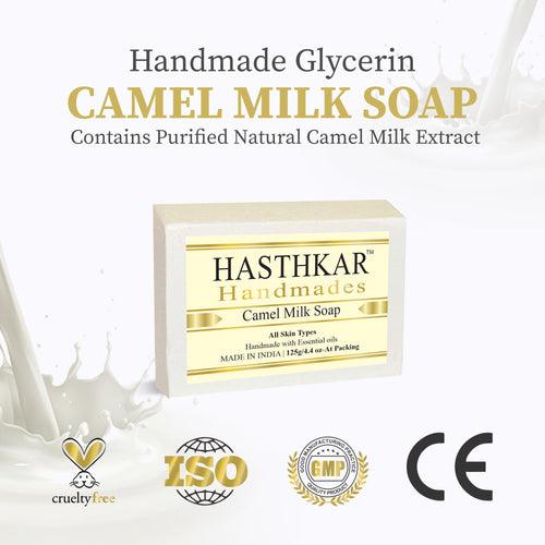 Hasthkar Handmades Glycerine Natural Camel milk Soap 125Gm Pack of 4