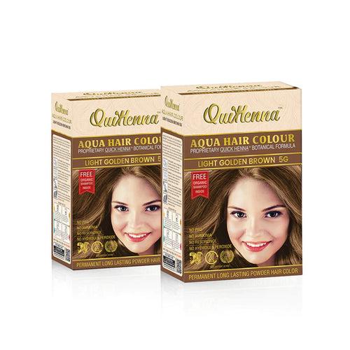 QuikHenna, AQUA Powder Hair Color 5G Natural Light Brown for Men & Women, 110GM | Permanent Long Lasting Hair Color | Free from PPD, Resorcinols, Peroxides, Ammonia & Harsh Chemicals