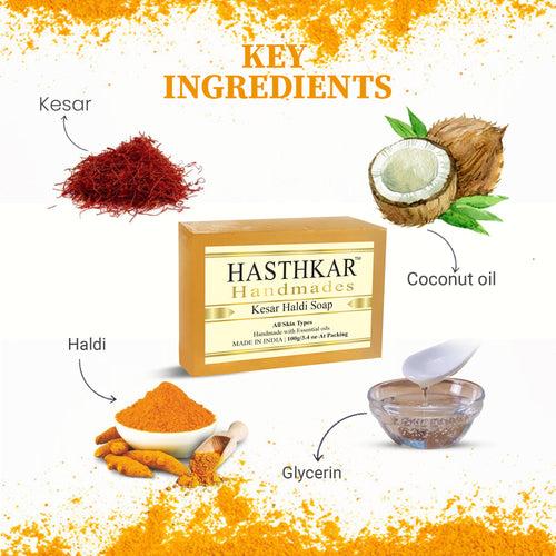 Hasthkar Handmades Glycerine Natural Kesar haldi Soap 100Gm