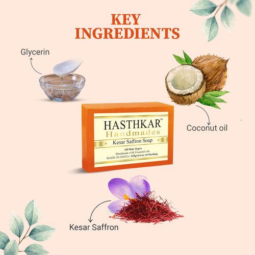 Hasthkar Handmades Glycerine Natural kesar saffron Soap 125Gm