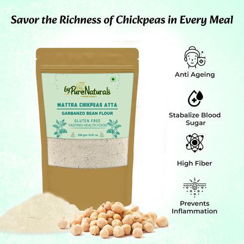 byPurenaturals Mattra Chikpeas Atta - Garbanzo Bean Flour- GLUTEN FREE READY TO USE ATTA  250gm