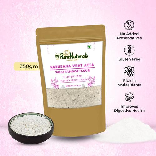 byPurenaturals Sabudana Vrat Atta - Sago Tapioca Flour- GLUTEN FREE READY TO USE ATTA 350gm