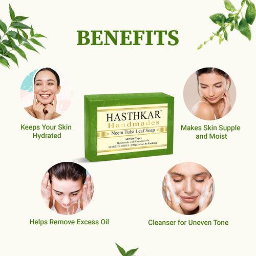 Hasthkar Handmades Glycerine Natural Neem tulsi leaf Soap 100Gm