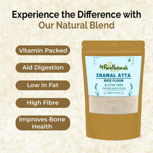 byPurenaturals Chawal Atta - Rice Flour- GLUTEN FREE READY TO USE ATTA 350gm