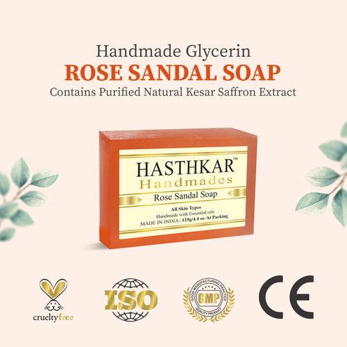 Hasthkar Handmades Glycerine Natural Rose sandal Soap 125Gm