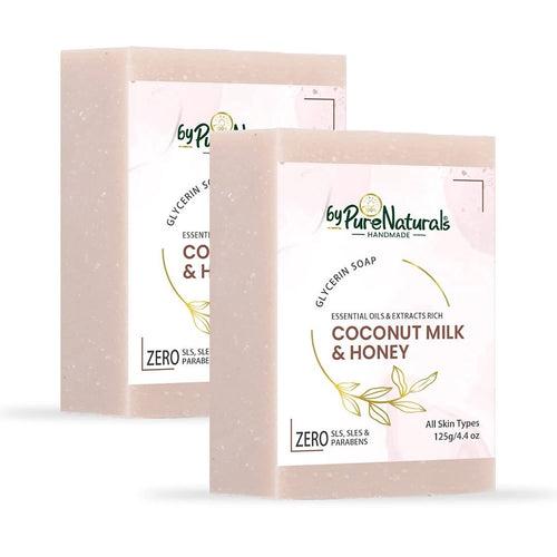 byPureNaturals Organic Coconut Milk & Honey Soap For Men Women 125gm