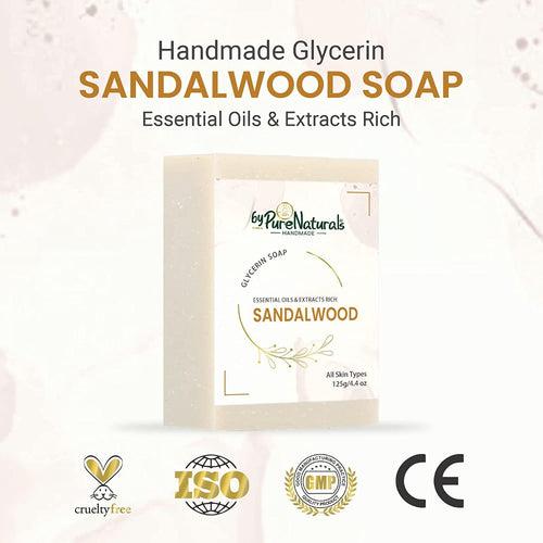 byPureNaturals Organic Sandalwood Soap For Men Women 125gm