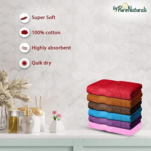 byPurenaturals 100% Cotton Large Size Bath Towel for Men and Women 550 GSM, 70x140 cm