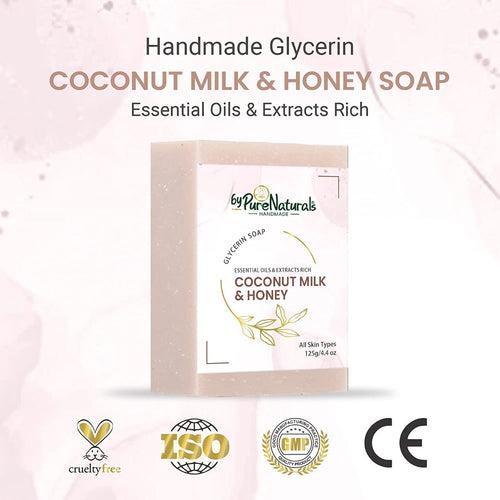 byPureNaturals Organic Coconut Milk & Honey Soap For Men Women 125gm