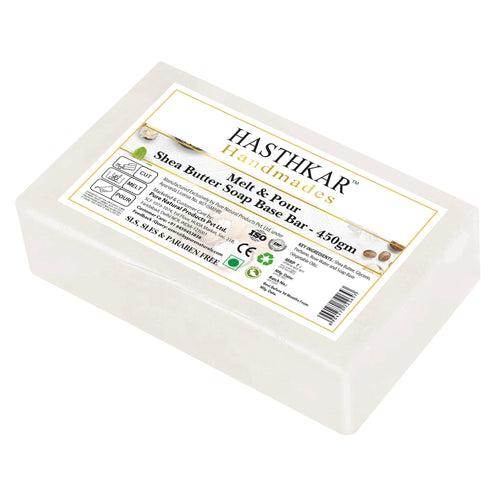 Hasthkar Handmades Soap Base Bar For Soap Making Shea Butter Melt & Pour Clear Transparent Glycerine Soap base SLS & SLES Paraben Free 450Gm Pack of 2