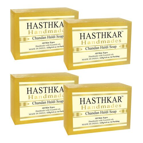 Hasthkar Handmades Glycerine Natural Chandan haldi Soap 125Gm