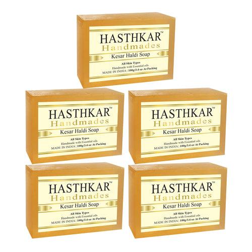 Hasthkar Handmades Glycerine Natural Kesar haldi Soap 100Gm