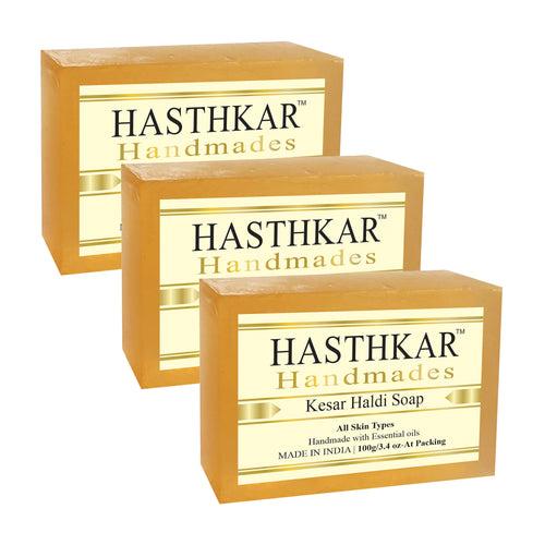 Hasthkar Handmades Glycerine Natural Kesar haldi Soap 100Gm