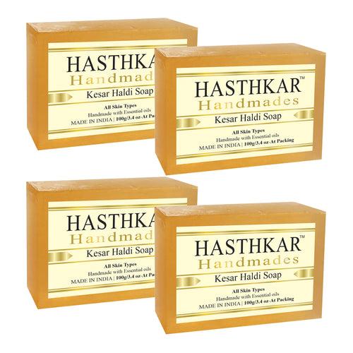 Hasthkar Handmades Glycerine Natural Kesar haldi Soap 100Gm