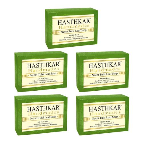 Hasthkar Handmades Glycerine Natural Neem tulsi leaf Soap 100Gm