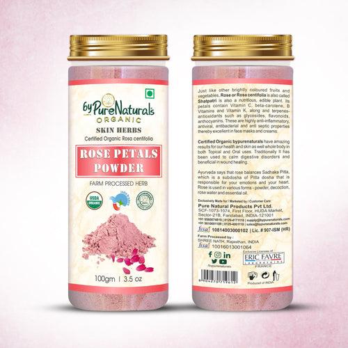 Organic Rose Petals Powder byPureNaturals