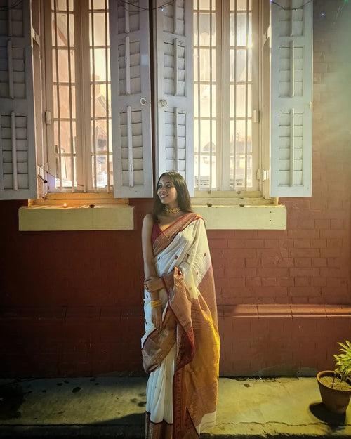 ZARI MAYUR PAAR TANT SAREE