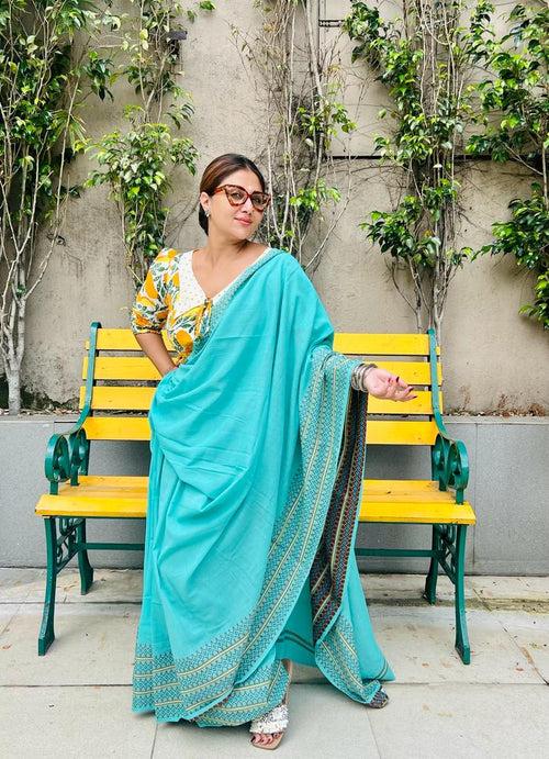 KNITTED BORDER DHUTI SAREE